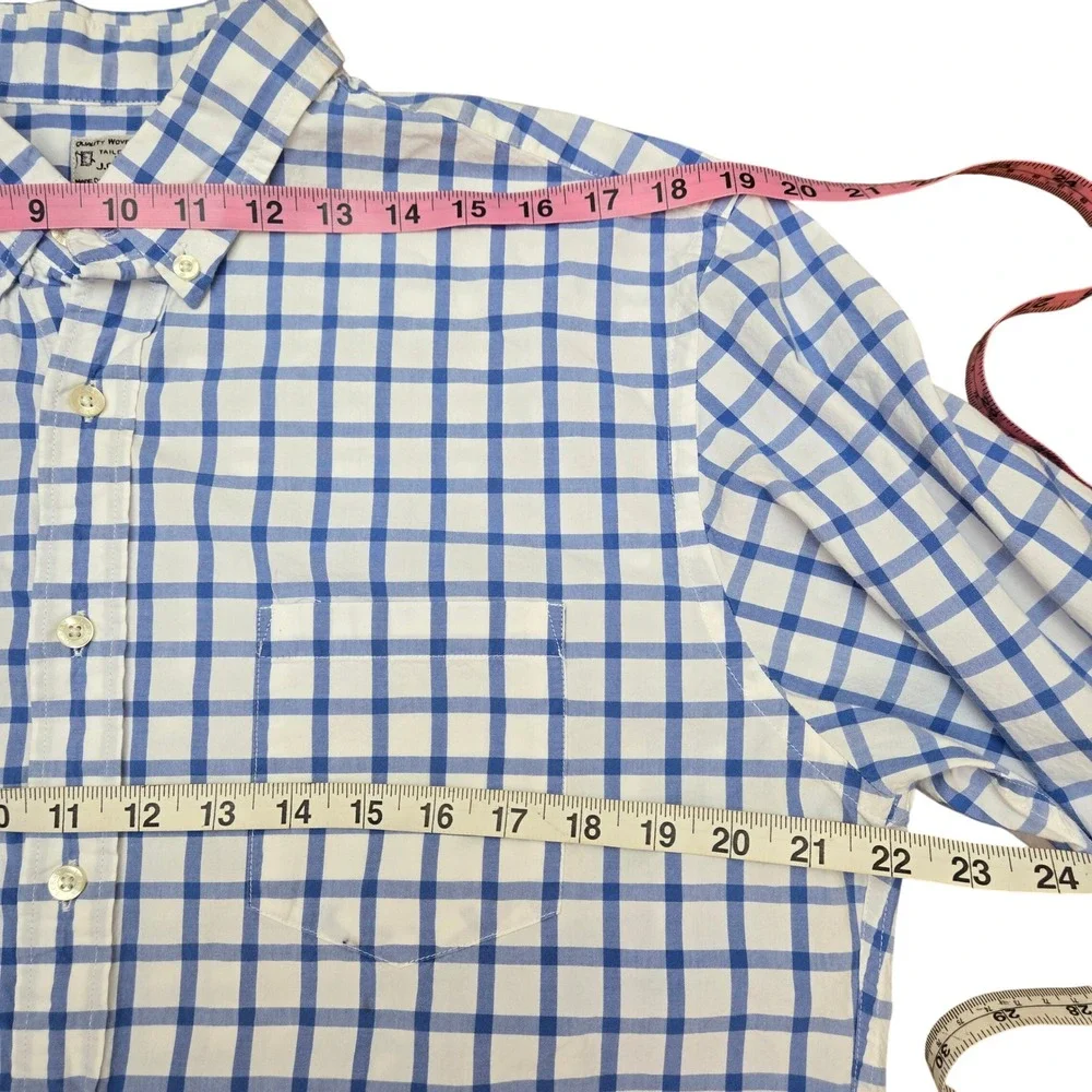 J.Crew Button Down Shirt Mens Plaid Checkered Long Sleeve‎ Cotton Sz L